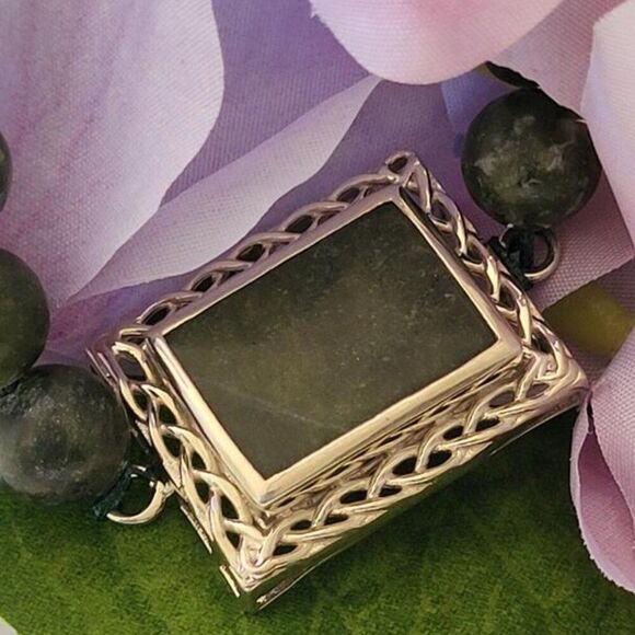 New, Connemara Marble Bracelet, in Platinum-over-Sterling Silver, 7.25 inches - Picture 2 of 8